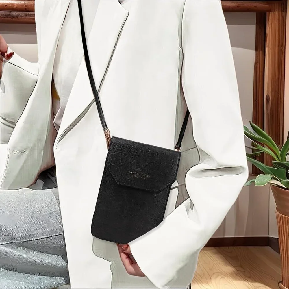 Crossbody Phone Purse PU Leather Small Wallet Touch Screen Women Travel